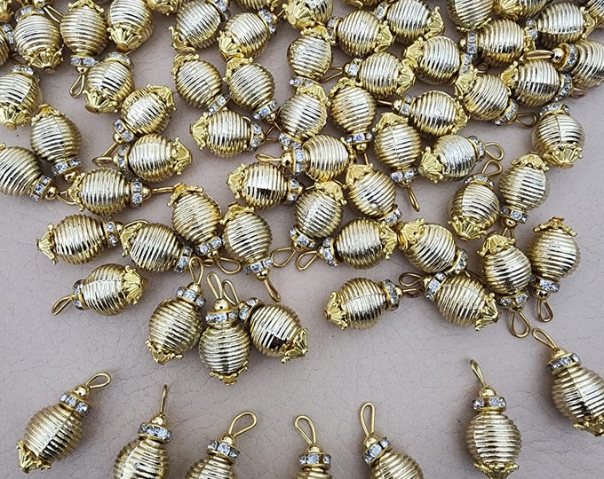 Gold Rhinestone Latkan Drops – Pack of 50