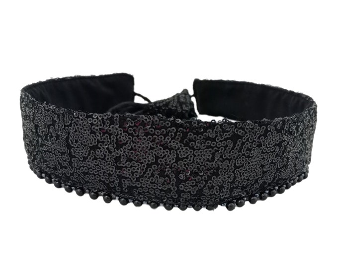 Black Sparkly Belt Lehenga Waist Band  Belt for Women Free Size Belts Embroidered