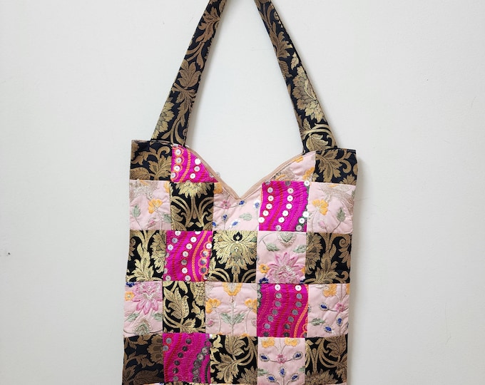 Handcrafted Patchwork Tote Bag for Shopping