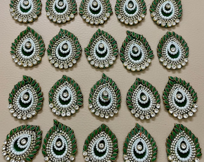 Emerald Green Paisley Patches Embroidery Appliques (Pack of 10)