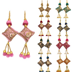 Decorative Latkan for Lehenga Handmade Tassel Ornament Ethnic Dress Accent Lehenga Choli Embellishment Wedding Lehenga Decor (2 Tassels Set)