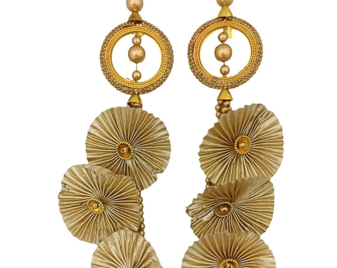 Handmade Gota Tassels: Lehenga Blouse Hangings, Clothing Ornament (Set of 2)