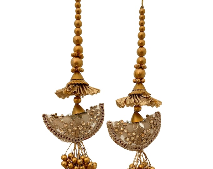 Beaded Indian Tassels | Lehenga, Blouse Decoration, Set of 2