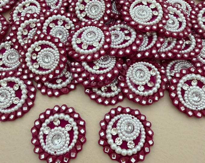 Appliques, Beaded Floral & Starburst Patches - 10 Pcs