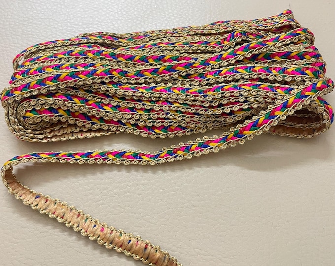 Braided Trim Gold Scalloped Lace Boho Craft Ribbon Trim : 9 Yard Roll
