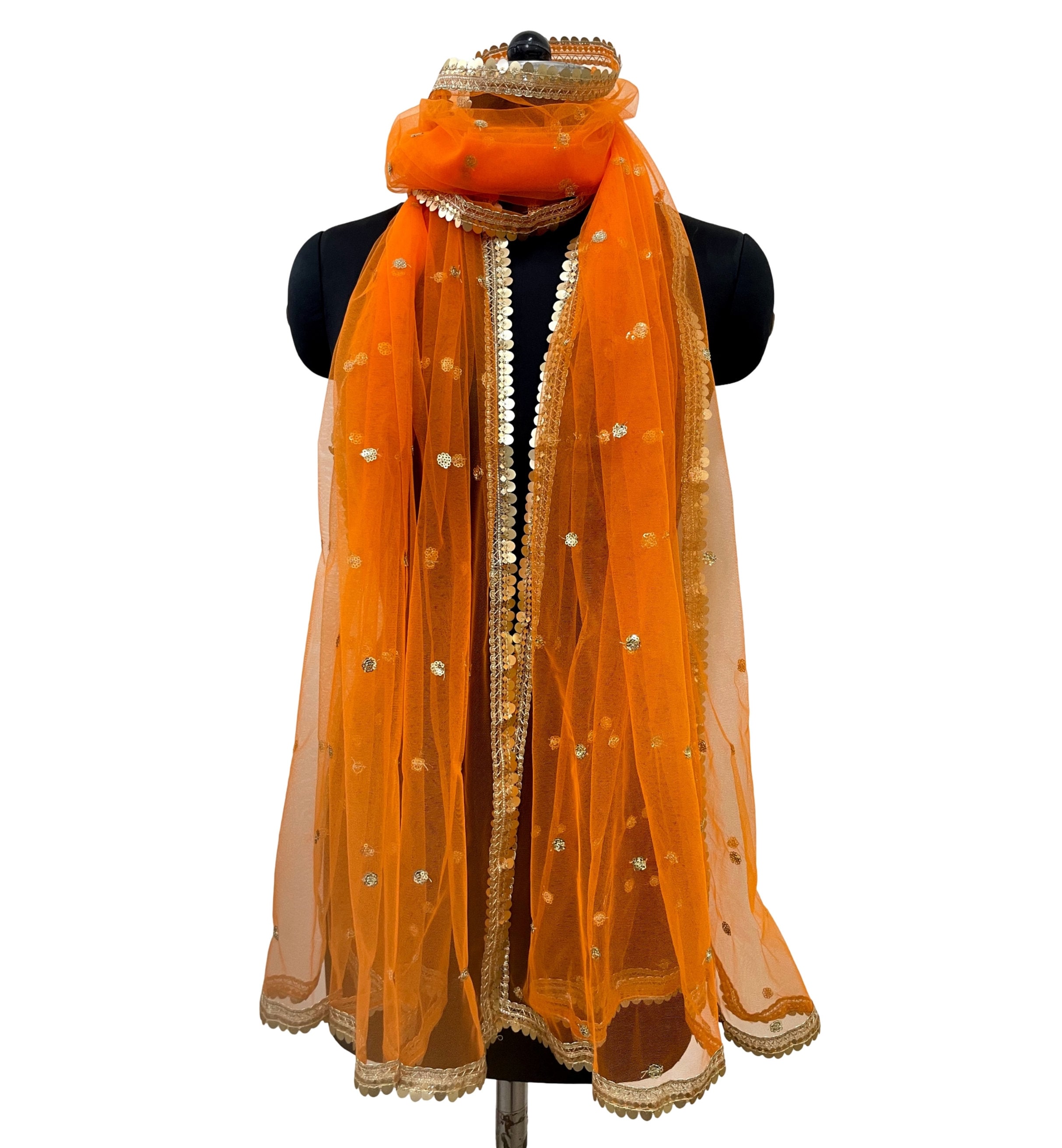 Indian Dupatta for Women Wedding Shawl Bridal Veil Orange Indian Dupatta for Women Wedding Shawl Bridal Veil Orange