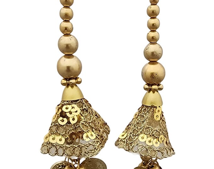 Gold Sequin Tassels | Indian Latkan, Home Decor (Set of 2)