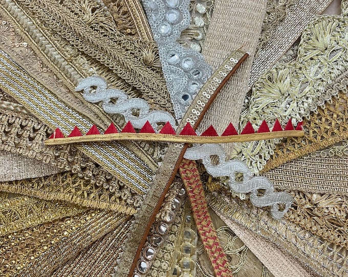 Assorted Lace Trim Pieces Scrap Bundle Pack - 8 Inch Lengths 50 Pieces