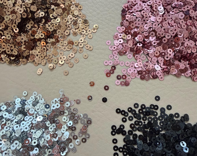 Metallic Flat Sequins Round Center Hole Sewing Embroidery Craft Supplies 3 mm