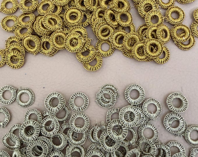 Crochet Mirror Ring Frame Indian Appliques Patches 20 mm : 50 Pieces