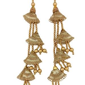 Handmade Long Tassels for Lehenga Blouse Latkan hanging ornaments for Indian ethnic outfits  - Set of 2 Tassels