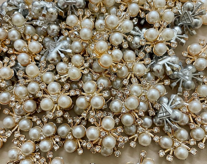 25 Pcs Pack Pearls Appliqué Patches for DIY Projects