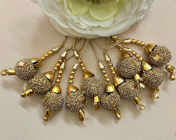 Pack of 10 Beaded Tassels, Latkan for Saree Blouse Lehenga Dupatta | Indian Ethnic Sewing Supply