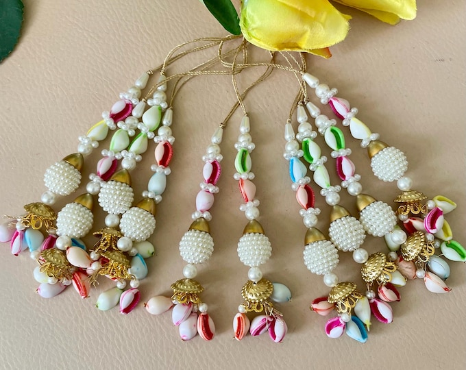 Pearl Latkan Hanging Ethnic Accessory For Lehenga Dupatta | Set of 2 Tassels
