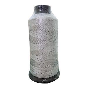 Linha de bordar trançada metálica prateada, sem elasticidade, 1 mm, 500 metros (1 rolo).