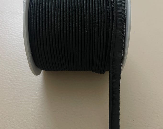 Black Flanged Lip Cord Piping Trim for Pro Upholstery & Cushions by the Yard