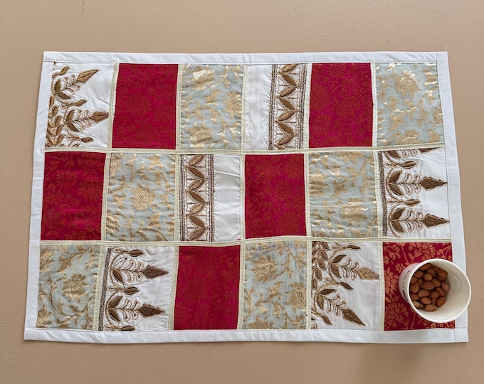 Fabric Placemats Colorful Patchwork Table Mats , Plate Mat, Kitchen Decor Handmade