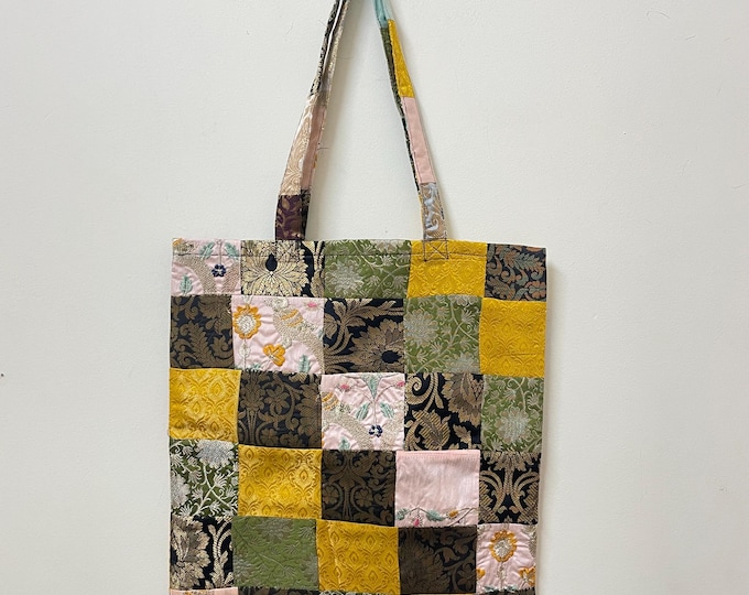 Handmade Patchwork Brocade Tote Bag