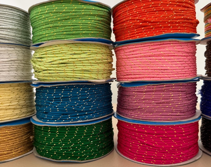 Metallic Sparkle Braided Cord for Jewelry Making, Crafting Supplies (18 Meters)