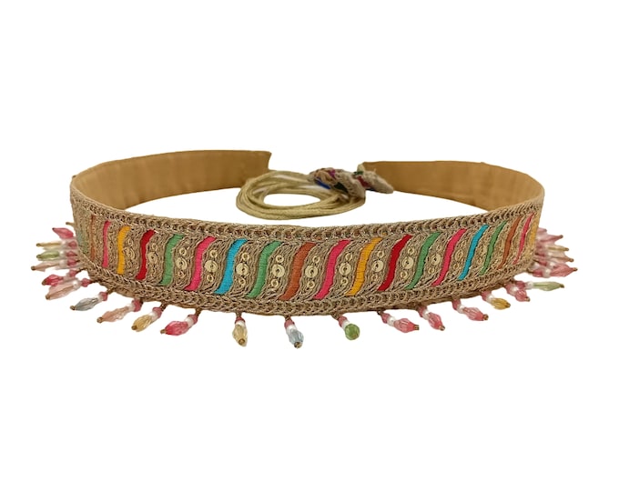 Saree belt gold embroidered milticolor wedding sash lehenga belts for women
