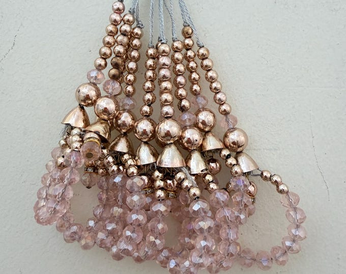 Crystal Beaded Latkan Tassels for Crafting - Pair of 2