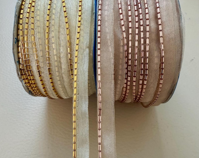 Narrow Beaded Piping Lip Cord Trim - 9 Yards