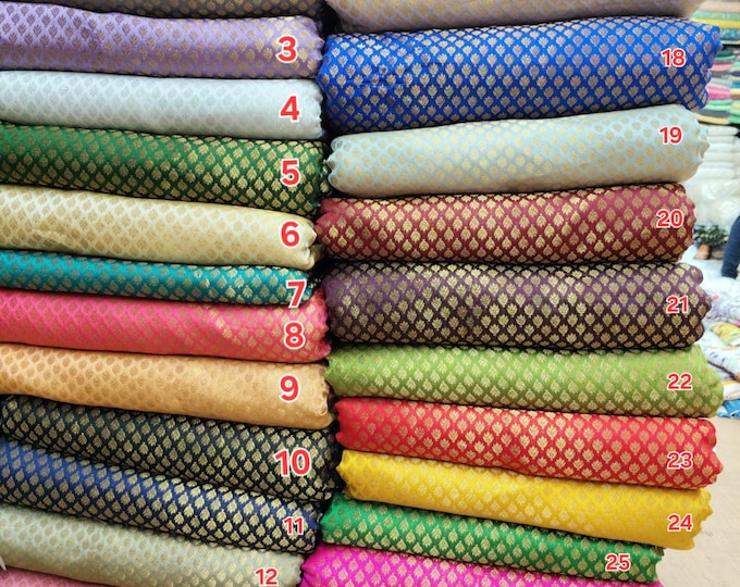Brocade Fabric by Yard Jacquard Embroidered Material for any Project