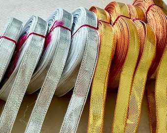 Gota Patti Ribbon – Metallic Indian Trim, 8mm, 4 Rolls