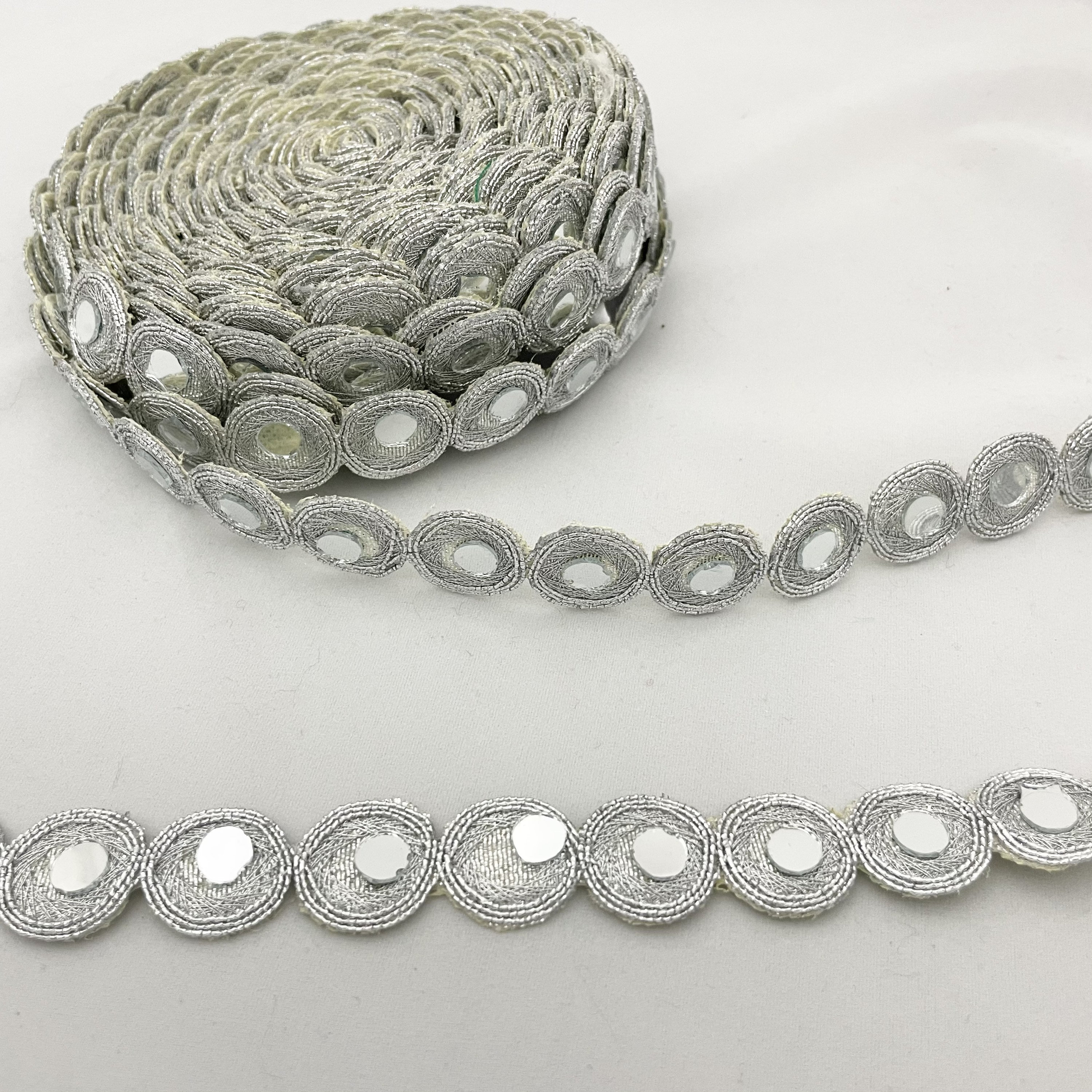 Silver Mirror Work Lace Wedding Dress 9 Yards Trim Border for Etsy