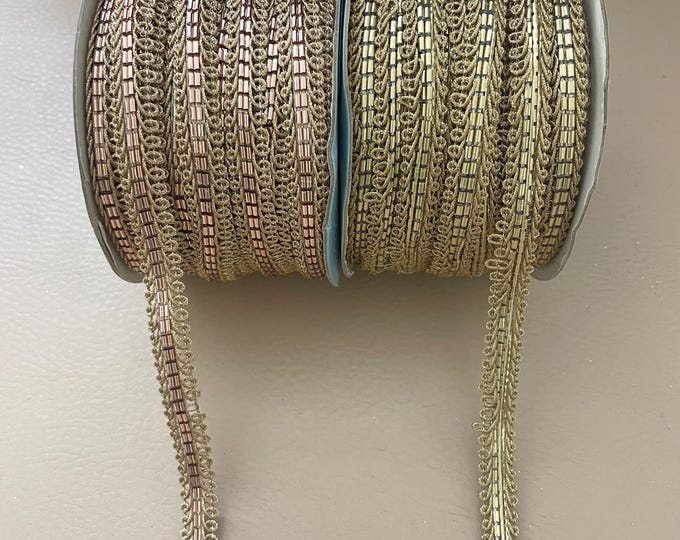 Gold Zari Lace Trim – Decorative Ethnic Border, 9 Yards Roll