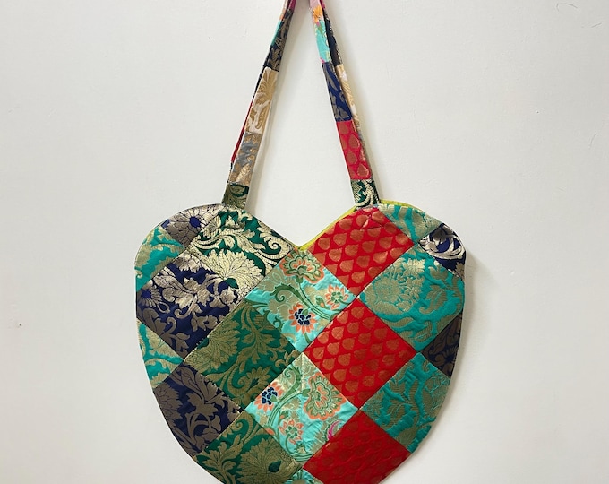 Handmade Patchwork Fabric Tote Bag