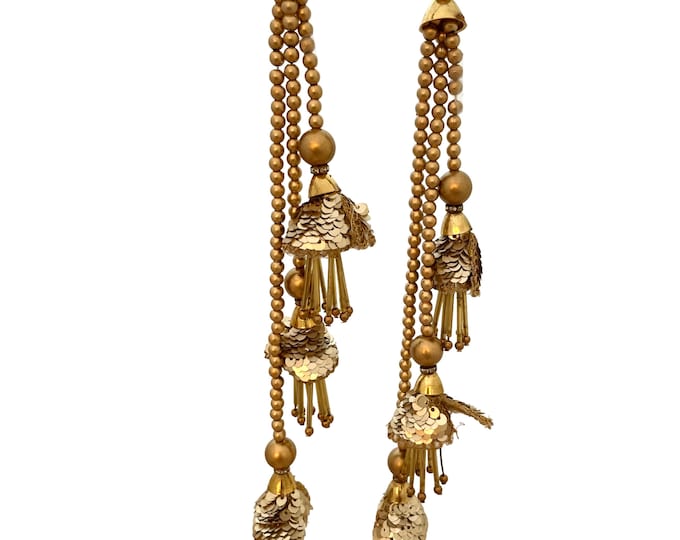 Beaded Latkan Tassels | Indian Lehenga Blouse Decor, Set of 2