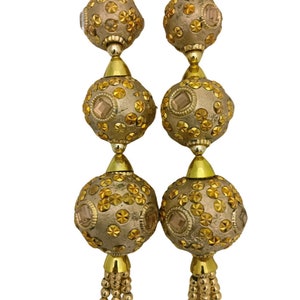 Gold Latkan for Lehenga Blouse Saree Indian Designer Dress Decoration Ornament Set of 2 Tassels