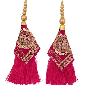 Embellishment Tassels for lehenga ornament Indian ethnic Dress latkan decor Accessory, (Set of 2 Tassels)