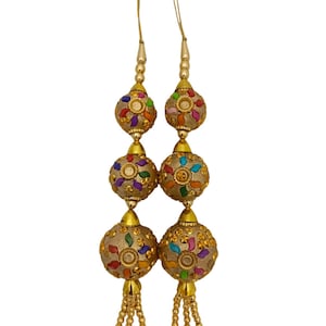 Handmade Indian Latkan for lehenga Decorative Tassels Saree Blouse Tassel Set of 2 Tassels