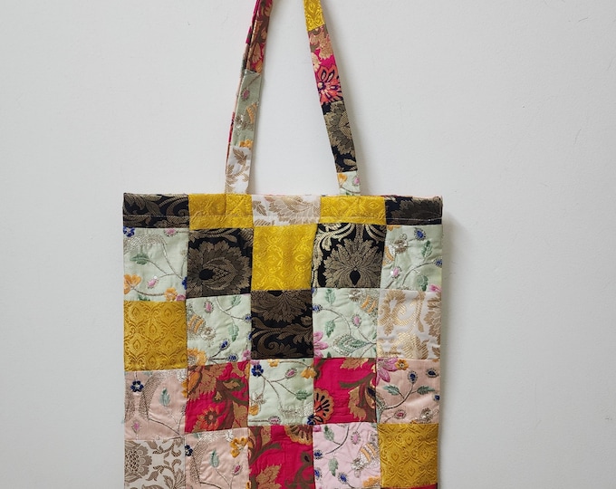 Patchwork Tote Bag Sustainable Boho Handbag