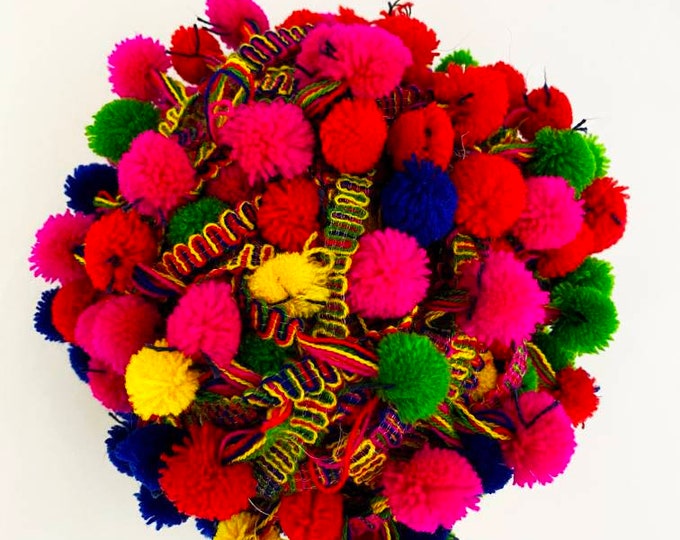 Multicolor Pom Pom Trim, Craft & Sewing Lace, Sold by the Yard