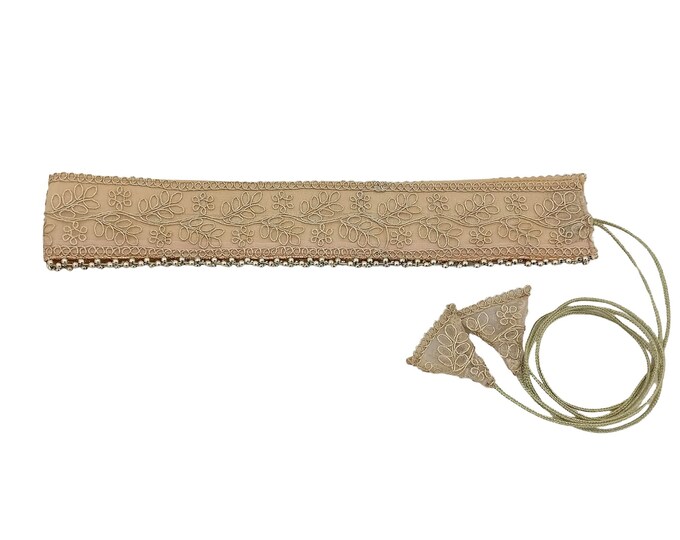 Gold embroidered waist belt bridal waist band for women