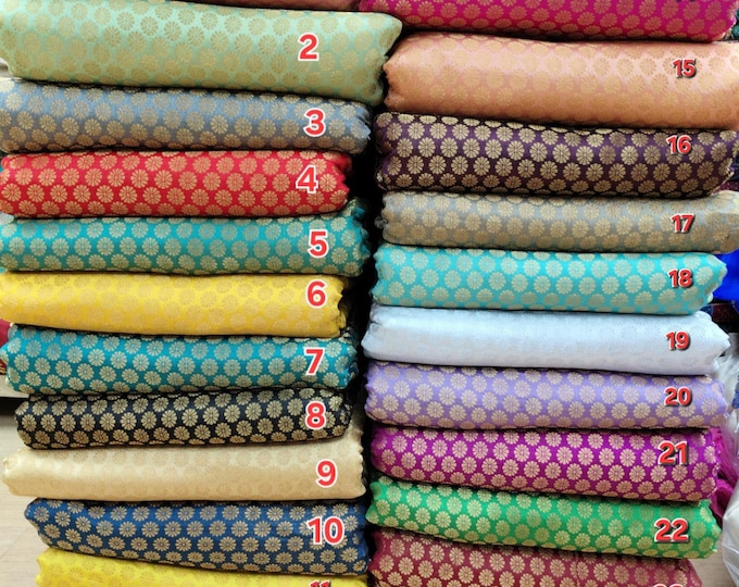 Brocade Sewing Fabric for Wedding Dress Rich Textured Indian Exotic Dress Material
