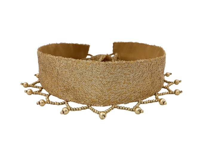 Gold sparkly belt for women sequins handmade kamarband