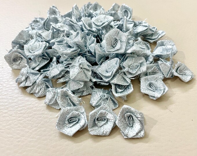 Silver Gota Patti Flower Patches | Handmade Appliqué Embellishments