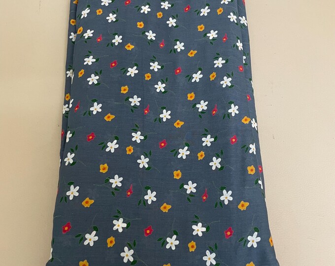 Floral Gray Cotton Fabric by the Yard  : Width 42 inches
