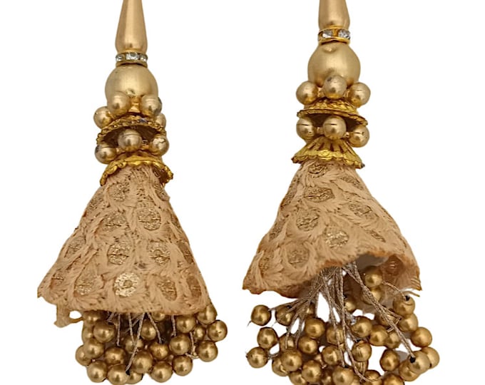 Handcrafted Sari Tassels: Indian Outfit Embellishments (Set of 2)
