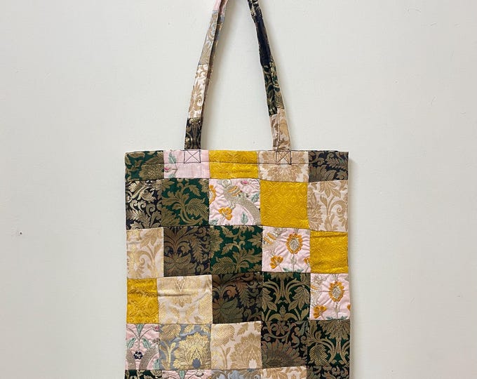 Patchwork Fabric Tote Bag Boho Chic Floral Shoulder Handbag