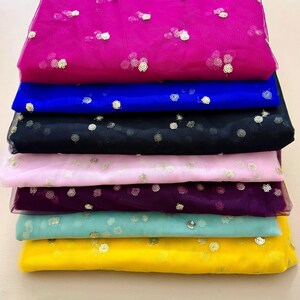 チュールネット生地、スパンコール刺繍入り、幅44インチ、1ヤードあたりドレス素材