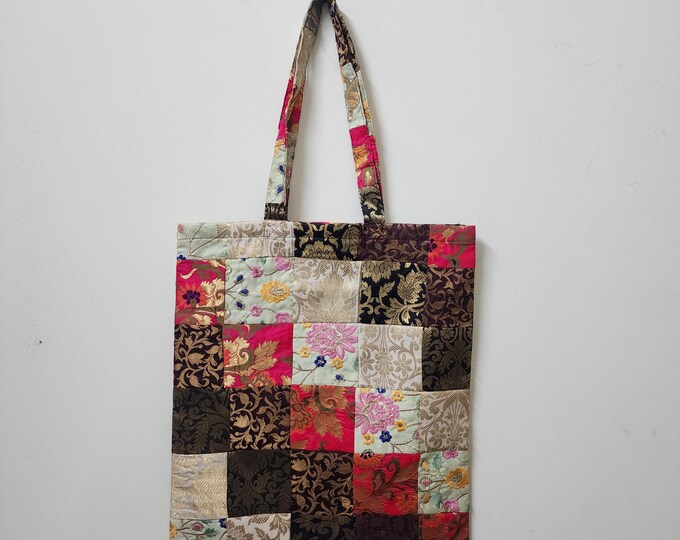 Brocade Fabric Patchwork Shoulder Bag | Sustainable Boho Tote