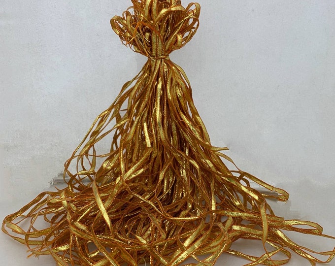 Gold Gota Lace Trim Ribbons for Decoration and Designing