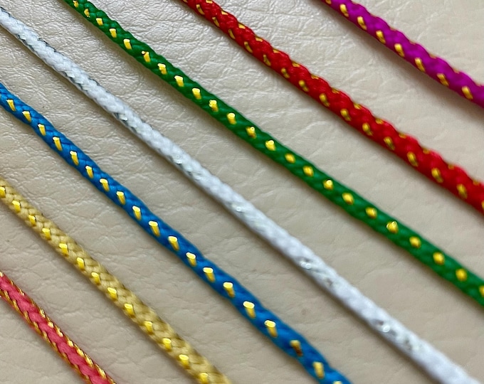 2mm Indian Gold Cord: Round String, Jewelry & Dress Trim (3 Yards)