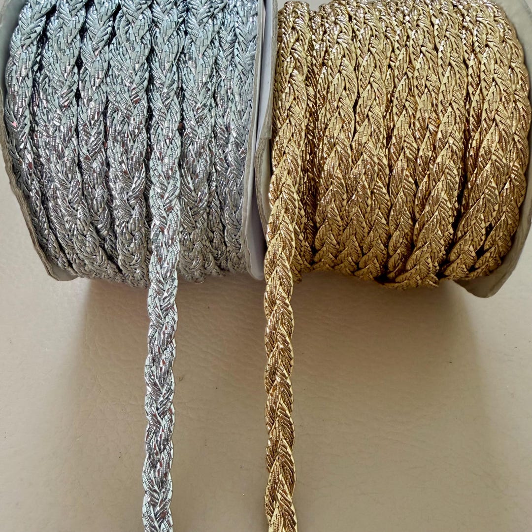 Micro Rope Trim Metallic Braided Cord, Thick Rope Trim, Costume Detailing (8 Mm - 3 ...