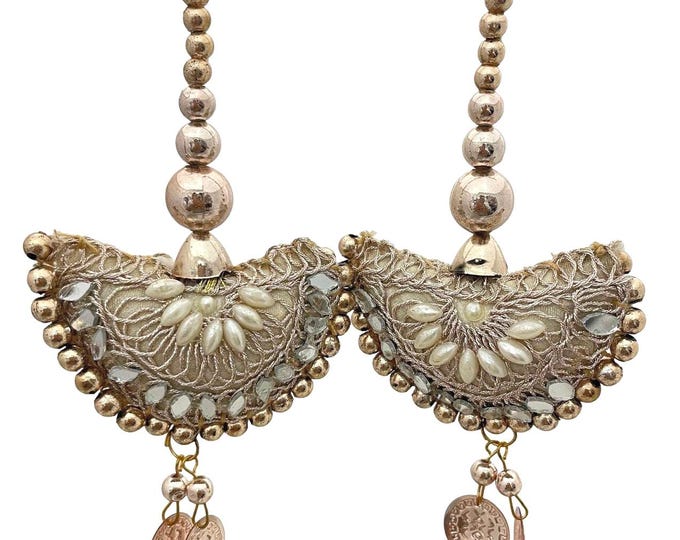 Handcrafted Zardozi Latkan Tassels, Indian Bridal Lehenga Accessory, Set of 2